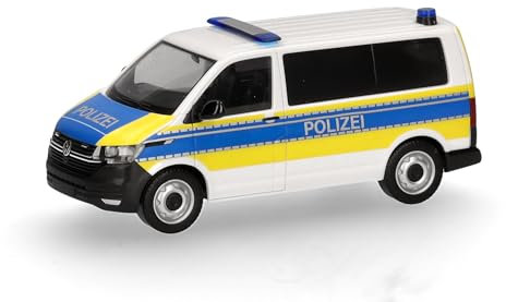 Herpa Modellauto Volkswagen (VW) T6.1 Bus Polizei Niedersachsen, Miniatur im Maßstab 1:87, Sammlerstück, Made in Germany, Modell aus Kunststoff