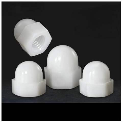 1–20 Stück weiße Kunststoff-Nylon-Gummi-Überwurfmutter, Kuppelmutter, dekorative Überwurfmutter, M3, M4, M5, M6, M8, M10, M12-M20, Blindmutter, Kappe, sechseckige Kuppel(M10-5PCS)