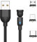 3 in 1 Cavo di Ricarica Magnetico 2M, cavo usb type-c magnetico, Cavo Magnetico,cavo usb c magnetico, Ricarica Rapida 3A e Trasferimento Dati per Telefono di micro USB/i-Product/Tipo C