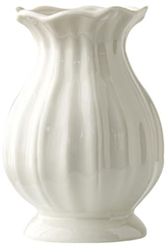 HANABASS Keramikvase Kleine Blumenvasen Im Modernen Design Dekorative Vase Für Trockenblumen Blumenvase Keramik Weiß Für Tischdeko Wohnzimmer Schlafzimmer Büro Balkon 6.69 X 4.53 X 4.53 Zoll