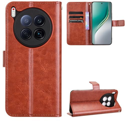 Tecno Camon 40 Premier 5G Coque [Étui Portefeuille] [Fonction Support] [Slots pour Cartes] [Couverture à Rabat Magnétique] Compatible avec Le Smartphone Tecno Camon 40 Premier 5G(Marron)