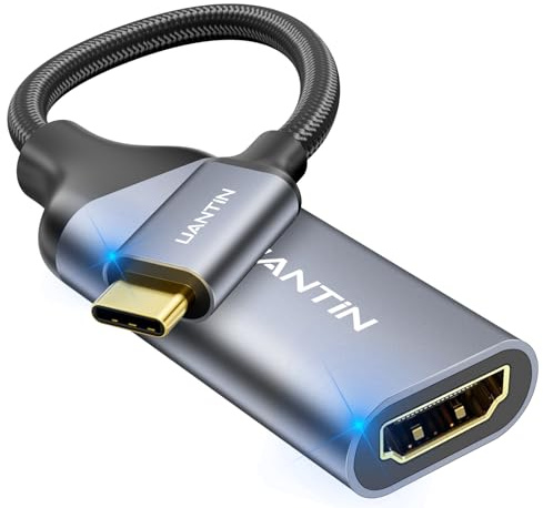 UANTIN USB C to HDMI Adapter for Home Office 4K@60Hz for Laptop | Thunderbolt 5/4/3 Support, High-Speed Type C to HDMI Braided Adapter for MacBook Neo/Pro/Air, iPhone 17 Pro/Max, iPad, S25