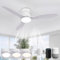 LJX 42″ Smart Ceiling Fans Alexa Compatible Modern White Ceiling Fan Lights Design WiFi Silent Reversible 6‑Speed Dimmable for Bedroom Living Room