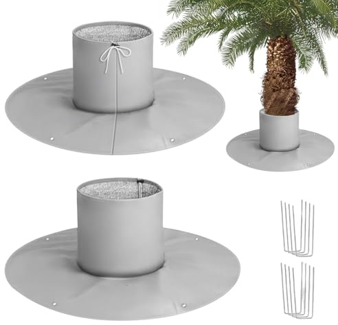 Pengrity 2 Stück Palmen Winterschutz Wurzel, Olivenbaum Winterschutz Draußen für Pflanzen und Bäume bis 30cm Durchmesser, Wurzelschutz Winter, Palmenwurzelschutz Doppelte Isolierung Ø 100cm (Grau)
