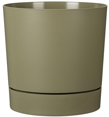 Scheurich Plano+ Pflanzgefäß aus Kunststoff, Grün, Ø 38,72 cm, H 38,4 cm