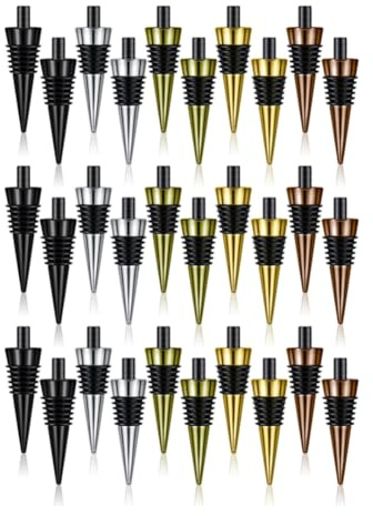 Plmvhpb 30 Pieces Blank Bottle Stopper with Threaded Post Metal Wine Stopper Inserts Set Hardware for Wood Turning DIY Project Easy Install Easy to Use