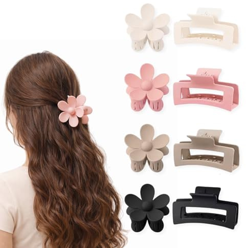 MME Pinzas de pelo para mujer y niña, Accesorios para el pelo (Set E) | Pinza de pelo grande, Clips para el pelo, Hair Clips, Pinzas grandes para el pelo mujer y niña, Regalo adolescente