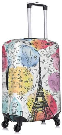 Gnbmvcc Französische Paris Tour Eiffelturm Reisekoffer Tasche ist geeignet für 45,7 - 81,3 cm große Koffer., weiß, XL