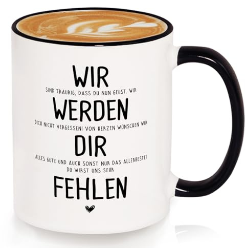 GoMelley Abschiedsgeschenk Kollegen Jobwechsel, Tasse Abschied Kollegin Rente, Abschiedsgeschenk Kollegin Ruhestand für Mann Frau Freunde(11oz)