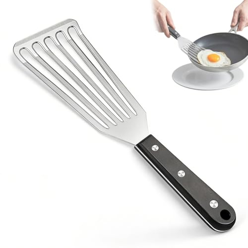 Ztolbriy Espátula de Cocina de Acero Inoxidable, Utensilio de Cocina Resistente al Calor para Revolver, Mezclar y Freír en Sartén, Olla y Horno, Ideal para Uso Diario en la Cocina Casera y Profesional