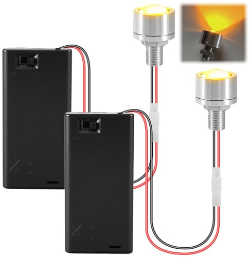 Joycabin Lot de 2 lampes LED miniatures pour maison de poupée, micro LED, petites lumières LED, accessoires miniatures pour maison de poupée, lumières LED miniatures pour vitrines, micro-maison