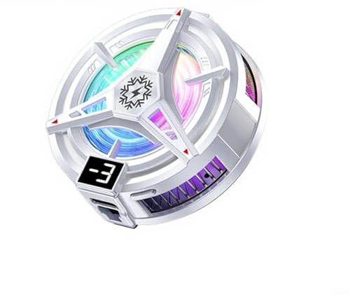 Raffreddatore magnetico per cellulare con tecnologia a semiconduttori, ventola silenziosa a 3 livelli, luce RGB, raffreddamento rapido per gaming e streaming, compatto, 62 x 62 mm, bianco (white)
