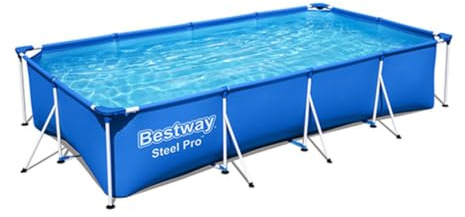 1 PZ PISCINA FUORI TERRA STEEL PRO FRAME RETTANGOLARE cm 400x211x81 NextradeItalia Mod.FERX.DIAXRR-GBADRNA