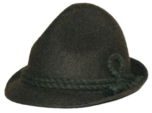 Trachtenhut Loden Hut grün Fischer Trachten Lodenhut Dreispitz für Herren Damen Bergsteiger Förster Jäger Wandern Jagd Tracht Berg Fischer Wanderhut Forst Wald Freizeithut olivgrün, Größe:62
