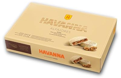 Havanna Alfajores Argentinos | Alfajores de Nuez y Chocolate Blanco | Galletas es Rellenas de Dulce de Leche | Caja 12 Unidades | 330g