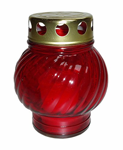 Bila Glasgrablicht GL21 rot mit Paraffinkerze