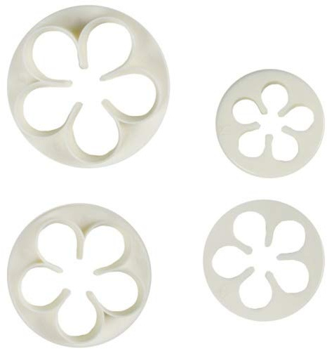 COXIMUS Ausstecher-SetBlütenblatt aus Kunststoff | 4 Größen | für Fondant | mit Auswurf | Ausstech-Form für Torten-Deko & Verzierung | Ausstech-Formen für Blumen-Kekse, Plätzchen-Teig & Kuchen-Deko