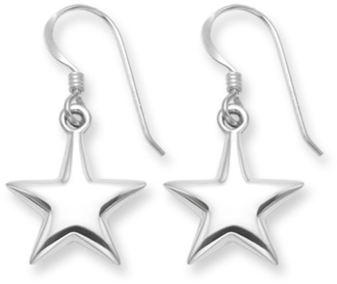 Heather Needham Sterling Silver Star Earrings - SIZE: 13mm - Gift boxed Star drop earrings. 6105/B43HN