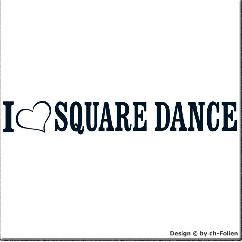 cartattoo4you® AL-00336 | I Love (als Herz) Square Dance | Autoaufkleber Aufkleber Farbe stahlblau, in 24 Farben erhältlich, glänzend 20 x 3 cm