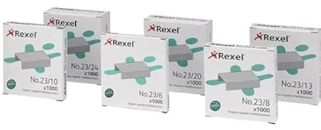 Rexel Heftklammern Nr. 23/20 mm, für Heftklammern bis zu 160 Blatt, Verwendung mit Schwerlastheftgeräten, Box mit 1000 Stück, 2100926