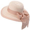 Miuno® Damen weich Sonnenhut Partyhut Stroh Hut Schleife H51065 (rosa)