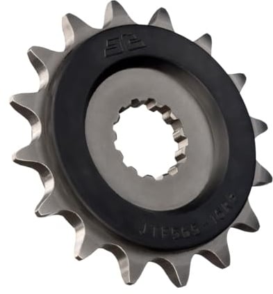 JT Sprockets JTF565.16RB 16 Tooth Rubber Cushioned Front Countershaft Sprocket, Single | Inner diameter 21.7/25mm, rubberized compatible with Kawasaki ER-6 650 N/F 2005-2017, Kawasaki Z 650 2017-2022