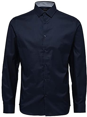 SELECTED HOMME Mens Shdonenew-Mark Ls Noos Business Shirt, Blue (Navy Blazer), M UK