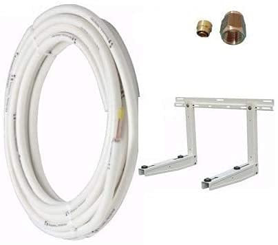 KIT INSTALLAZIONE CONDIZIONATORE TUBI RAME 1/4 3/8 2 MT RACCORDI STAFFA TUBO CONDENSA
