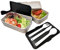 NERTHUS FIH 415 Lunch Box hermético Doble con Cubiertos, Blanco y Negro, Única