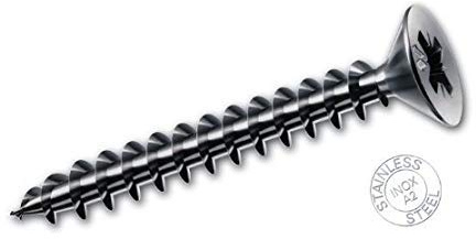 Lot de 100 vis pour bois TSP CR Inox (dimensions 6 x 60 mm