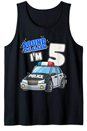 Kinder-Polizeiauto 5 Geburtstag 5 Jahre Polizist Offizier Tank Top