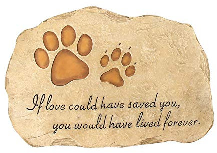 PFativant Haustier Pfotenabdruck Grabstein Hund Tiere Steinguss Tiergedenkstein Grabschmuck