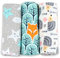 FENSILO|Moltontücher|Spucktücher Baby - 3er Pack - 80x80cm – Spucktuch – 100% Baumwolle Flanell Weiss,Bunt - Moltontuch Unisex– Spucktücher für Jungen oder Mädchen