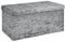 INTIRILIFE Faltbare Sitzbank 76x38x38cm in Samt Grau - Sitzwürfel mit Stauraum und Deckel mit Samtbezug - Sitzcube Fußablage klappbare Aufbewahrungsbox Truhe Hocker