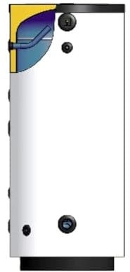 BOLLITORE VETRIFICATO PER SOLARE TERMICO MOD. BST lt 495 / D. 750 - H. 1695 mm