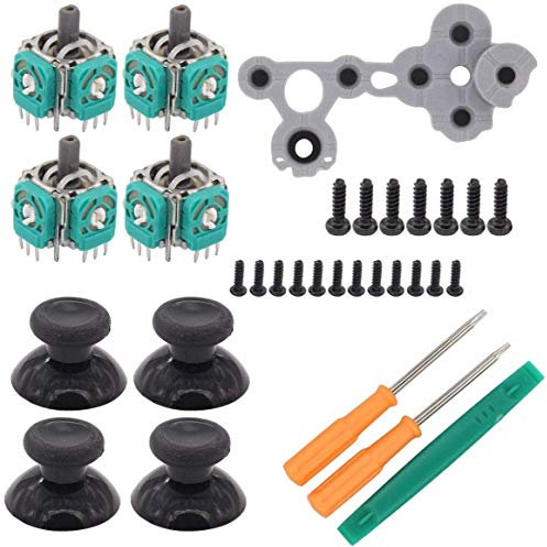 DollaTek 3D analogico Joystick Thumb Stick Sensor Gamepad thumbstick Parte di Ricambio per Controller Xbox One con Strumenti (4 Confezioni)