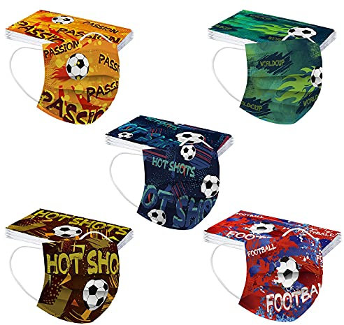 DeaAmyGline 50 Stück Einweg,3-lagig Vliesstoff,Mund-Nasen-Schutz,mit Bunt Motiv,Atmungsaktive,Multifunktionstuch Halstuch Bandana für Erwachsene (A028, 50)