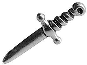 BlackAmazement 316L Edelstahl Ohrstecker Tragus Helix Piercing Dolch Messer Silber Rose Gold Biker Gothic Damen Herren (Silber)