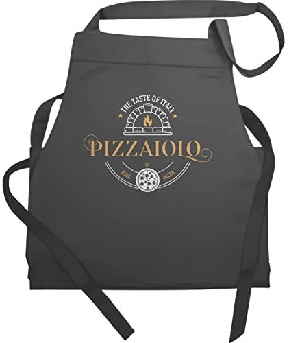 Shirtracer Schürze Geschenk - Pizzaschürze - Herren - Pizzaiolo Pizzabäcker I King of Pizza I Kochschürze Pizzabäcker - 60x87 - Anthrazit - pizzabäcker+schürze pizzaschürzen italien schürzen