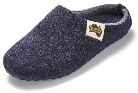Gumbies Outback Indoor & Outdoor Slippers, Easy Slip On House Shoes with Recycled Materials, Ideas for Gift Giving for Men & Women, Navy & Grey, UK 8