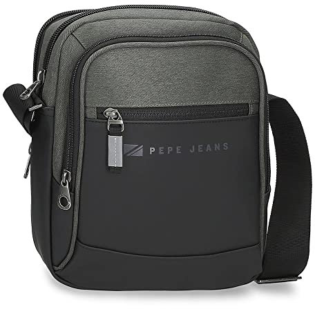 Pepe Jeans Jarvis Borsa a Spalla Porta Tablet Verde 22x27x8 cm Poliestere con dettagli in Pelle Sintetica