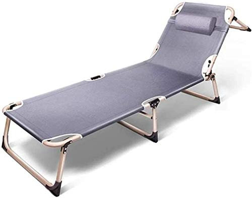 SilteD Leichter FGVDJ leichter Camping-Klappstuhl, gepolstert, flach, Garten-Sonnenliegen, wetterfest (Farbe: Grau) Geschenk