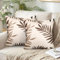 Kissenbezug 45x45 2er Set Kissenbezug Polyester Kissenbezüge Braun Blätter Kissen Kissenhülle Dekokissen Natur Landhausstil Dekorative Sofakissen für Sofa Couch Wohnzimmer Garten Outdoor Couchkissen