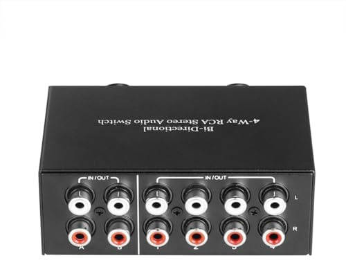 4-Wege-Bidirektionaler Audio-Switch für linker und rechter Kanal, 2 in 4 Out oder 4 in 2 Out L/R Jack Sound Channel R/L Stereo Switcher