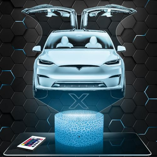 Nachttischlampe Auto T Model X deko Supercar Tuning. Geschenkidee Mann objekt Auto T Model X Nachtlicht Erwachsene deko Zimmer.