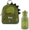 KIDSLINO Personalisierter Kinderrucksack mit Namen, Trixie Dino-Design, Ideal für Kindergarten, Kita, Verstellbare Gurte, Kinderfreundliche Reißverschlüsse, Optional mit Trinkflasche