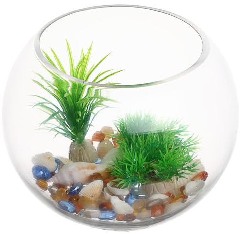 Luxshiny Aquarium en Verre Petit Aquarium pondoir Pot de Plante réservoir bêta Bol décoration de Bureau Vase de Bureau Petit Poisson nénuphar Tableau bougeoir