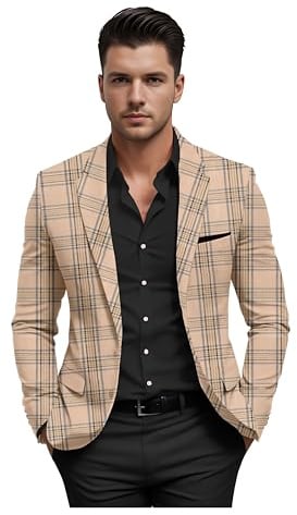 Elina fashion Veste en tissu éponge pour homme avec col étendu et broderie pour Noël, mariage, festival, rose gold, Taille XL