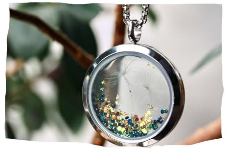 Medaillon Pusteblume Glücksbringer Edelstahl