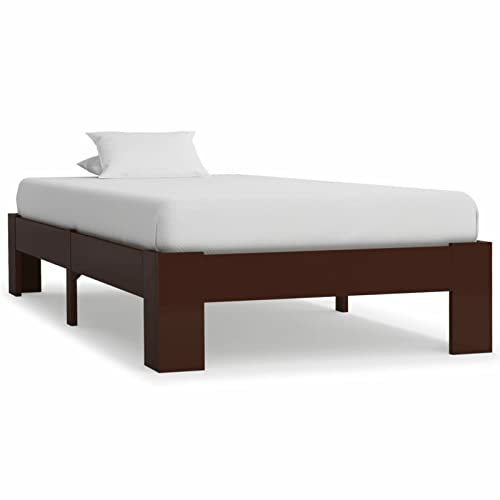 Rantry Massivholzbett Dunkelbraun Kiefer 90x200 cm Holzbett Bettgestell Einzelbett Doppelbett Bettgestelle Jugendbett für Gästezimmer Schlafzimmer für Gästezimmer Schlafzimmer